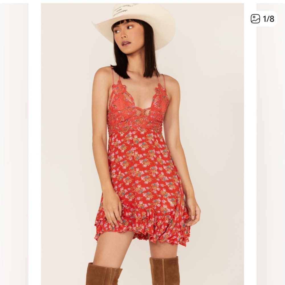 Free People Scarlet Floral Lace Dress